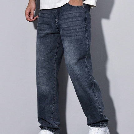 Men's Straight Leg Jeans – Relaxed Washed Everyday Denim