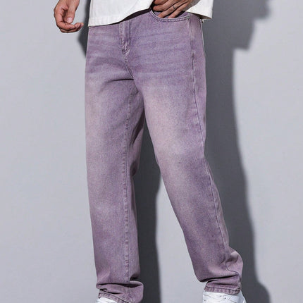 Men's Straight Leg Jeans – Relaxed Washed Everyday Denim