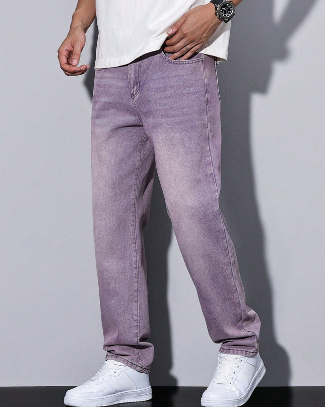 Men's Straight Leg Jeans – Relaxed Washed Everyday Denim