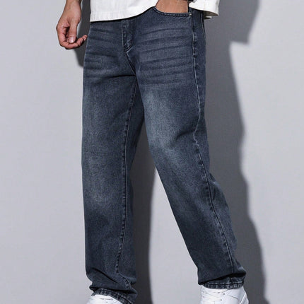 Men's Straight Leg Jeans – Relaxed Washed Everyday Denim