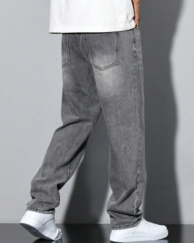 Men's Straight Leg Jeans – Relaxed Washed Everyday Denim