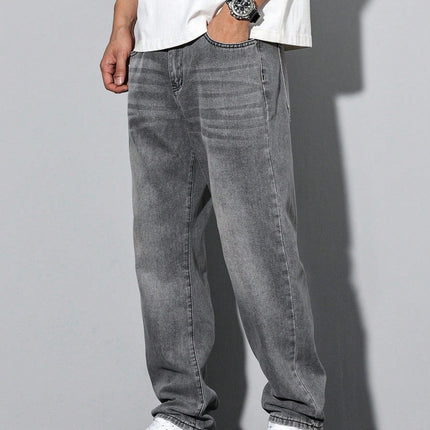 Men's Straight Leg Jeans – Relaxed Washed Everyday Denim