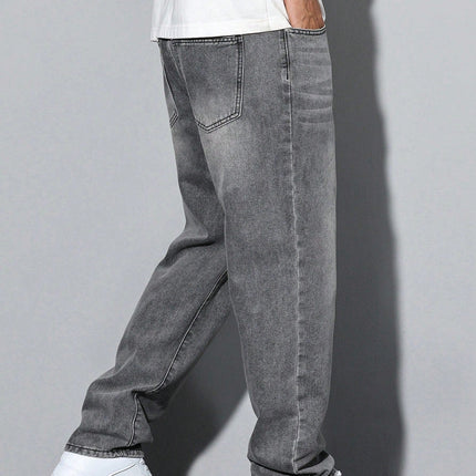 Men's Straight Leg Jeans – Relaxed Washed Everyday Denim