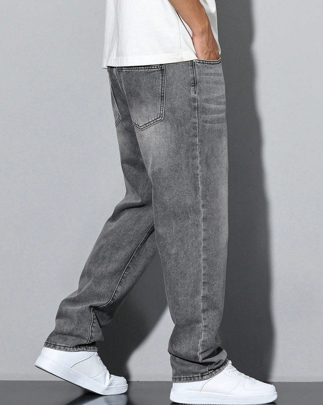 Men's Straight Leg Jeans – Relaxed Washed Everyday Denim