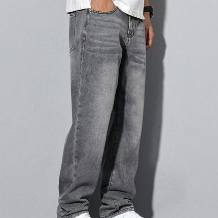 Men's Straight Leg Jeans – Relaxed Washed Everyday Denim