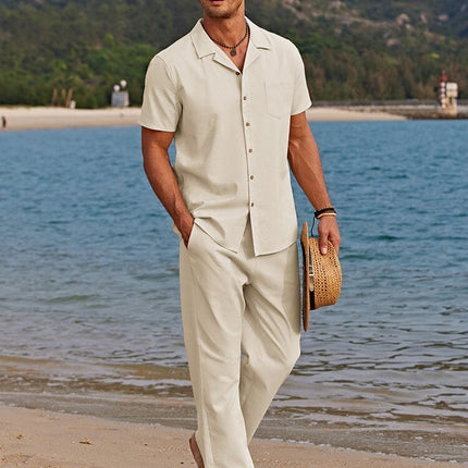 Men's Summer Co-Ord Set – Camp Collar Shirt & Relaxed Trousers