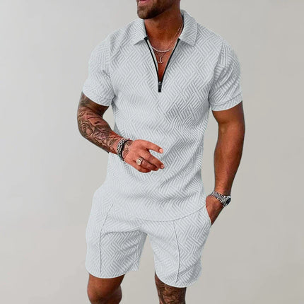 Men's Summer Co-Ord Set – Zip Polo & Shorts Holiday Outfit