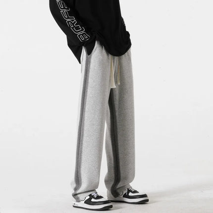 Men's Sweatpants in Wide Leg Fit – Contrast Side Stripe
