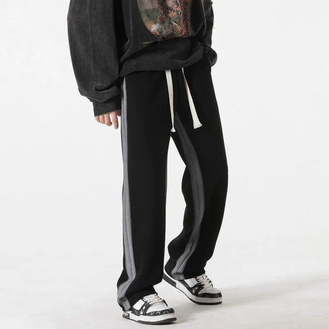 Men's Sweatpants in Wide Leg Fit – Contrast Side Stripe