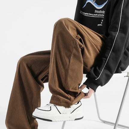 Men's Sweatpants in Wide Leg Fit – Relaxed Cord Texture
