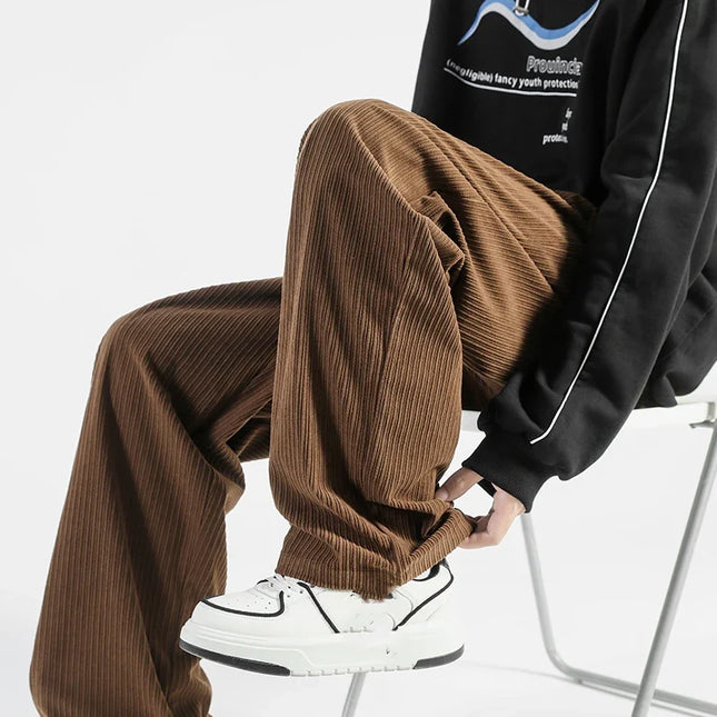 Men's Sweatpants in Wide Leg Fit – Relaxed Cord Texture