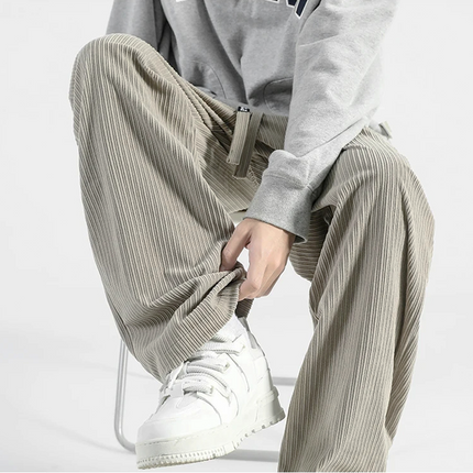 Men's Sweatpants in Wide Leg Fit – Relaxed Cord Texture