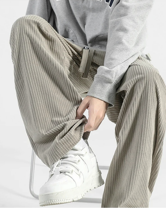 Men's Sweatpants in Wide Leg Fit – Relaxed Cord Texture