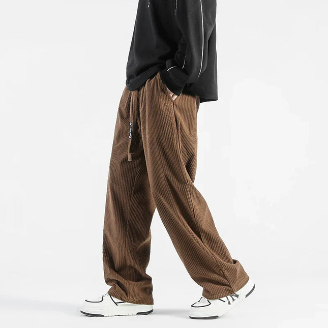 Men's Sweatpants in Wide Leg Fit – Relaxed Cord Texture