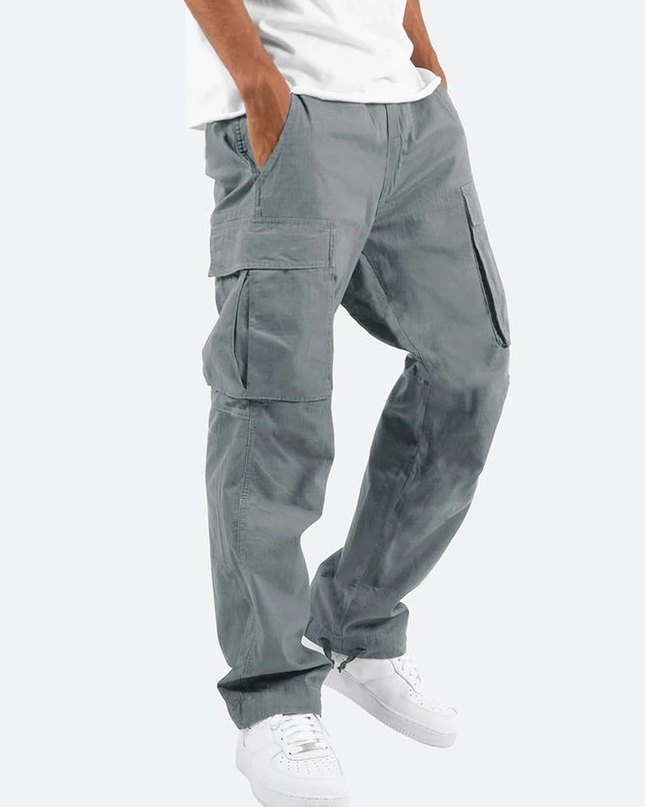 Men's Tactical Cargo Trousers – Relaxed Utility Pocket Fit