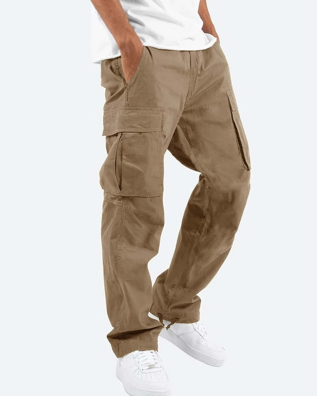 Men's Tactical Cargo Trousers – Relaxed Utility Pocket Fit