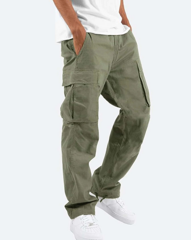 Men's Tactical Cargo Trousers – Relaxed Utility Pocket Fit