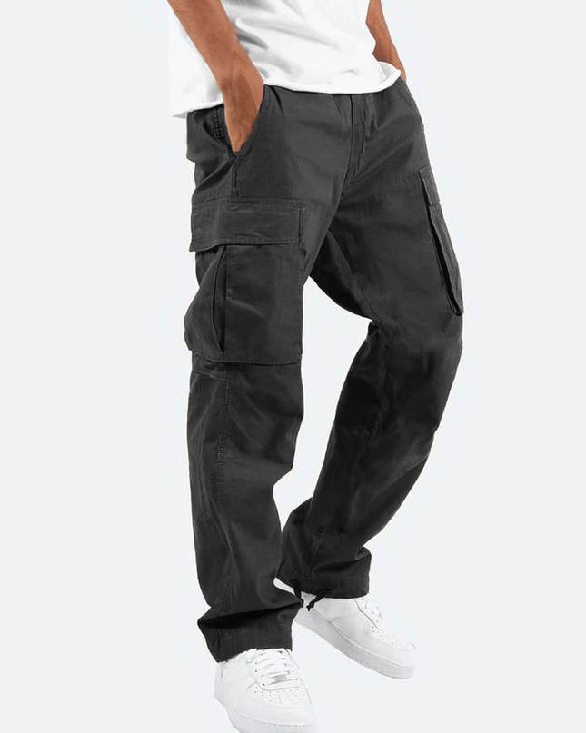 Men's Tactical Cargo Trousers – Relaxed Utility Pocket Fit