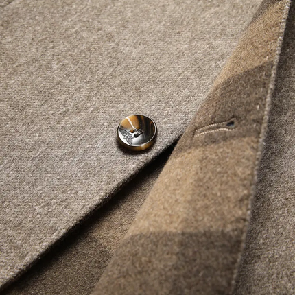 Men's Tailored Mid-Length Coat – Stand Collar Smart Winter Layer