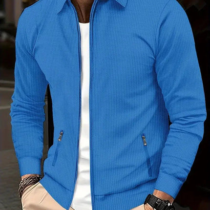 Men's Textured Bomber Jacket – Full Zip Smart Casual Layer