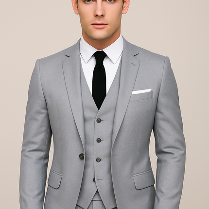 Men's Three-Piece Suit – Tailored Fit Smart Formal Set