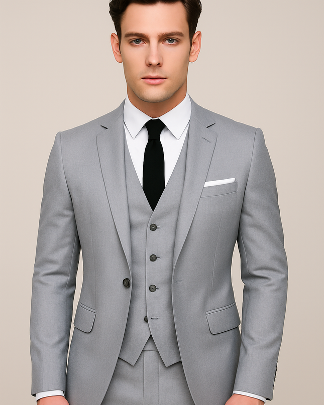 Men's Three-Piece Suit – Tailored Fit Smart Formal Set