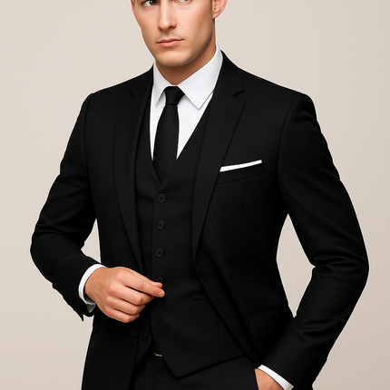 Men's Three-Piece Suit – Tailored Fit Smart Formal Set