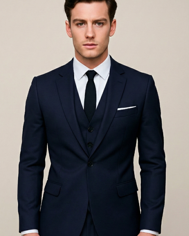 Men's Three-Piece Suit – Tailored Fit Smart Formal Set