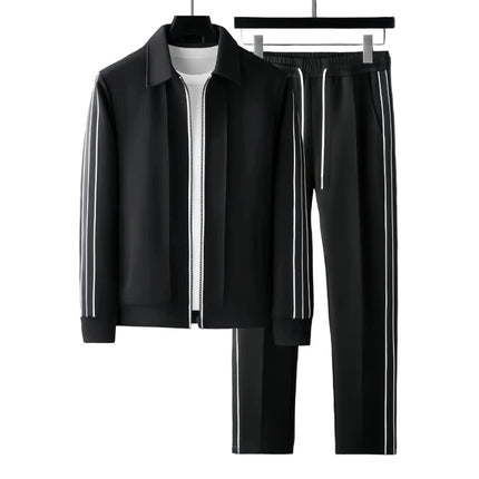 Men's Tracksuit Set – Zip-Up Jacket & Side Stripe Joggers