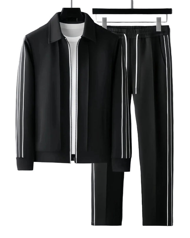 Men's Tracksuit Set – Zip-Up Jacket & Side Stripe Joggers