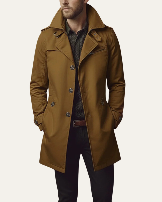 Men's Trench Coat – Tailored Fit Single-Breasted Smart Layer