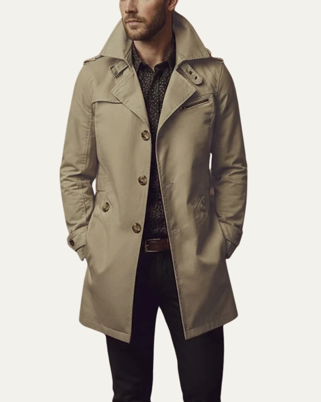 Men's Trench Coat – Tailored Fit Single-Breasted Smart Layer