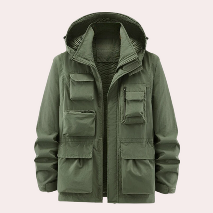 Men's Utility Parka Jacket – Hooded Multi-Pocket Outdoor Layer