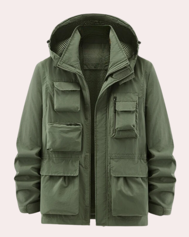 Men's Utility Parka Jacket – Hooded Multi-Pocket Outdoor Layer