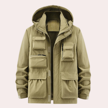 Men's Utility Parka Jacket – Hooded Multi-Pocket Outdoor Layer