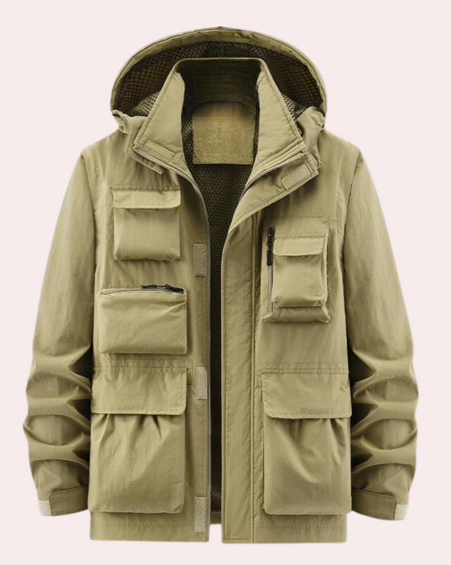 Men's Utility Parka Jacket – Hooded Multi-Pocket Outdoor Layer