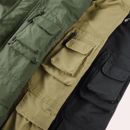 Men's Utility Parka Jacket – Hooded Multi-Pocket Outdoor Layer
