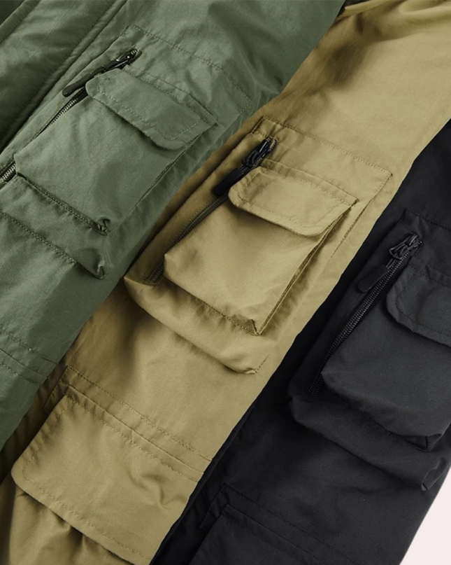 Men's Utility Parka Jacket – Hooded Multi-Pocket Outdoor Layer