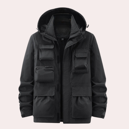 Men's Utility Parka Jacket – Hooded Multi-Pocket Outdoor Layer