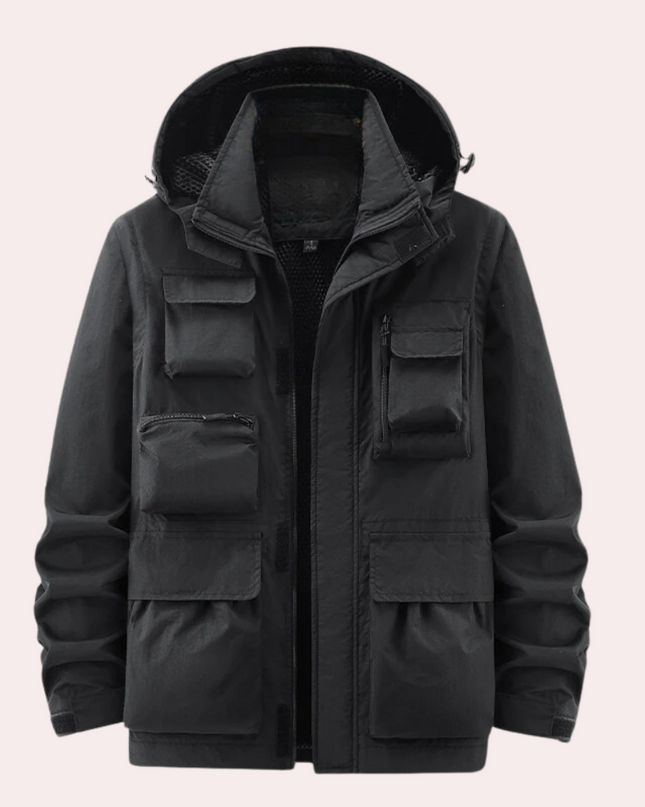 Men's Utility Parka Jacket – Hooded Multi-Pocket Outdoor Layer