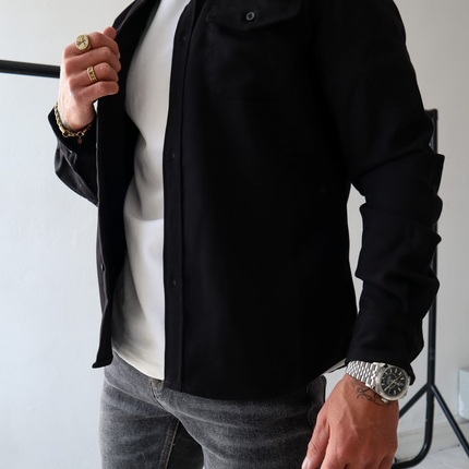 Men's Utility Shacket – Tailored Overshirt with Twin Chest Pockets