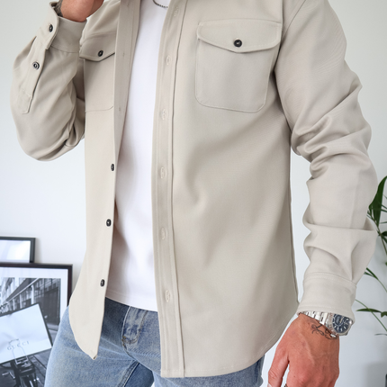 Men's Utility Shacket – Tailored Overshirt with Twin Chest Pockets