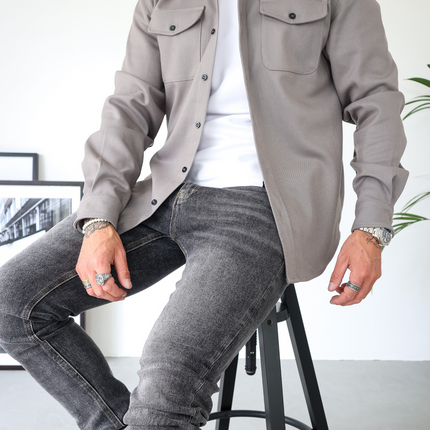 Men's Utility Shacket – Tailored Overshirt with Twin Chest Pockets