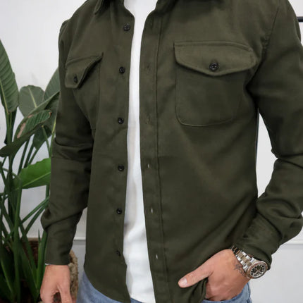 Men's Utility Shacket – Tailored Overshirt with Twin Chest Pockets