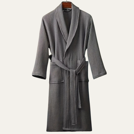Men's Waffle Bathrobe with Belt for Spa & Home Comfort