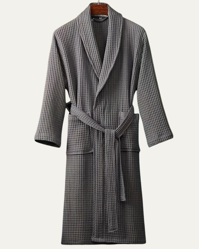 Men's Waffle Bathrobe with Belt for Spa & Home Comfort