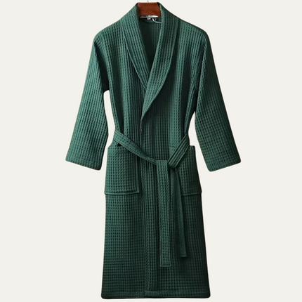 Men's Waffle Bathrobe with Belt for Spa & Home Comfort