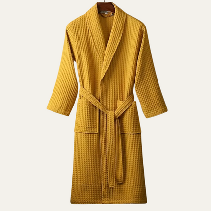 Men's Waffle Bathrobe with Belt for Spa & Home Comfort