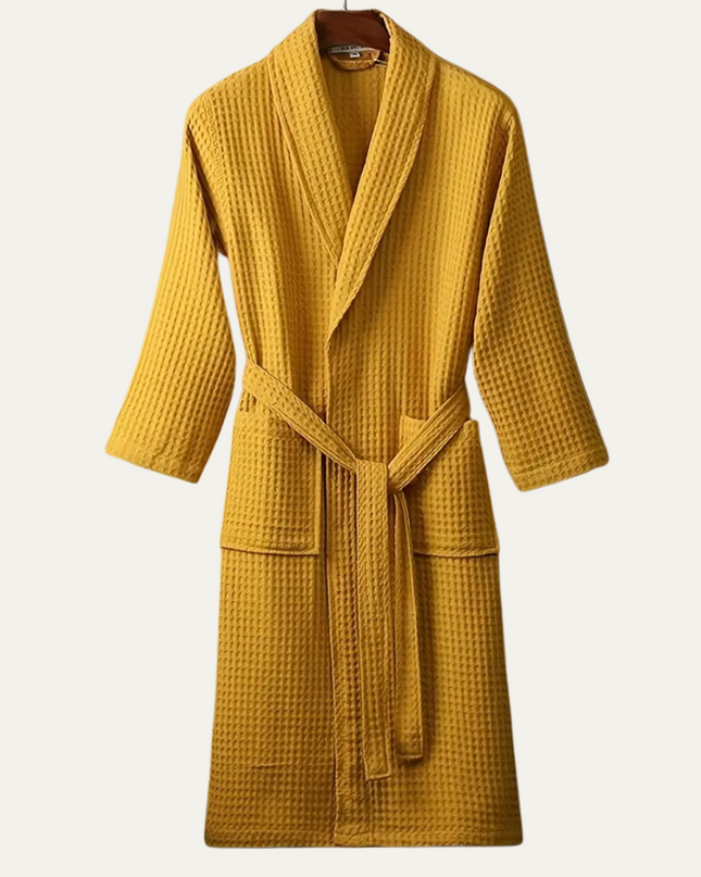 Men's Waffle Bathrobe with Belt for Spa & Home Comfort