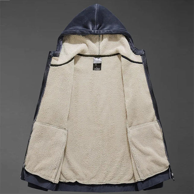 Men's Zip-Up Hoodie – Fleece-Lined Hooded Everyday Jacket